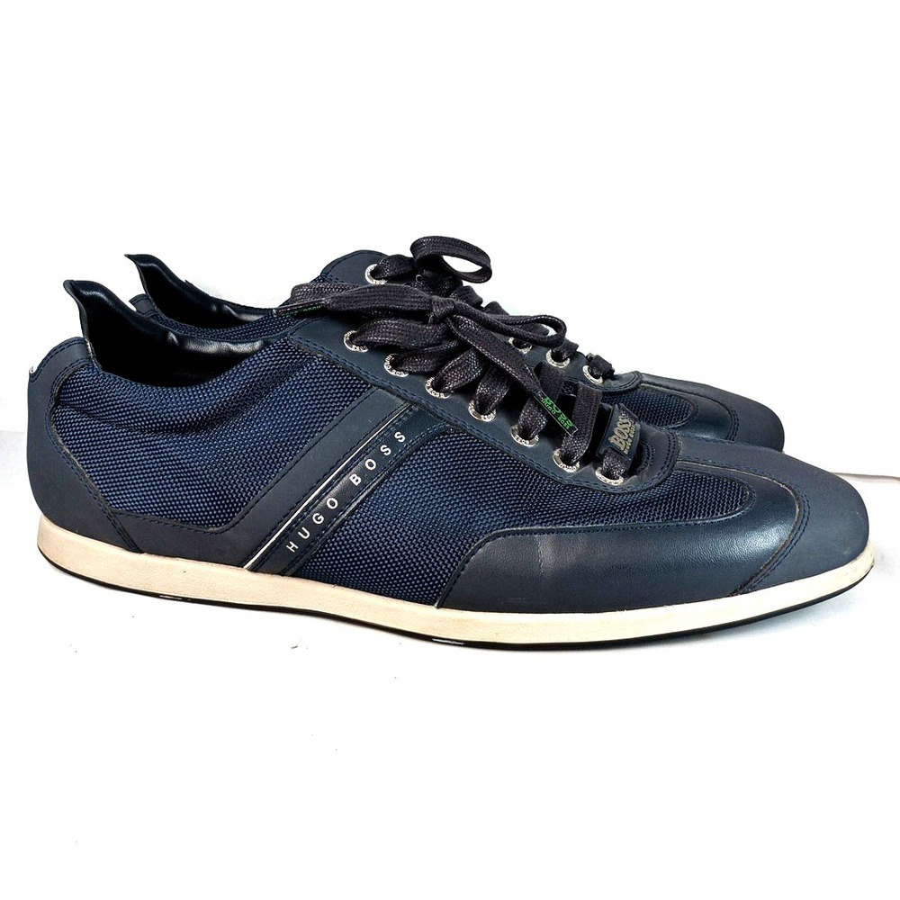 Hugo Boss Casual Sneaker Low Top For Men Dark Navy Blue Size US 9 EU 43 Preowned